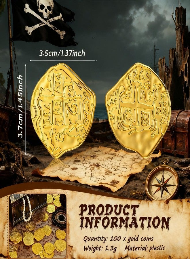 عملات قراصنة، عملات بلاستيكية مزيفة للعب، نسخ طبق الأصل من الدوبلونات الإسبانية لحفلات القراصنة، لعبة البحث عن الكنز، ومستلزمات تزيين الحفلات، هدايا حفلات الكبار - Image 2
